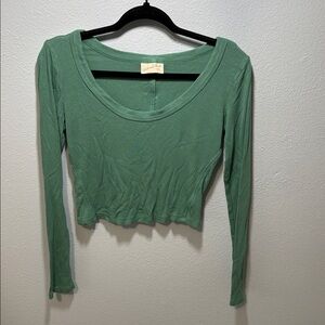 🛍️ UNIVERSAL THREAD Teal Long Sleeve crop Top medium